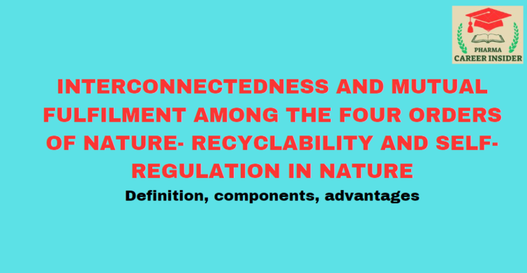 INTERCONNECTEDNESS AND MUTUAL FULFILMENT AMONG THE FOUR ORDERS OF NATURE- RECYCLABILITY AND SELF-REGULATION IN NATURE