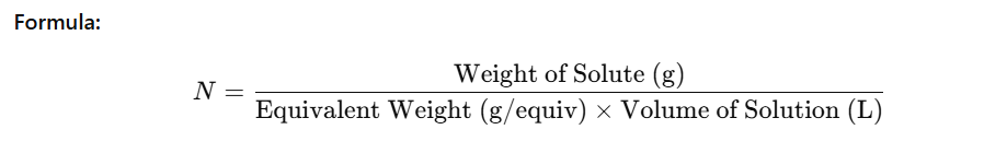 normality formula chemistry