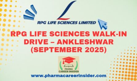 RPG Life Sciences Walk-In Drive – Ankleshwar (September 2025) 2 RPG Life Sciences Walk-In Drive – Ankleshwar (September 2025)