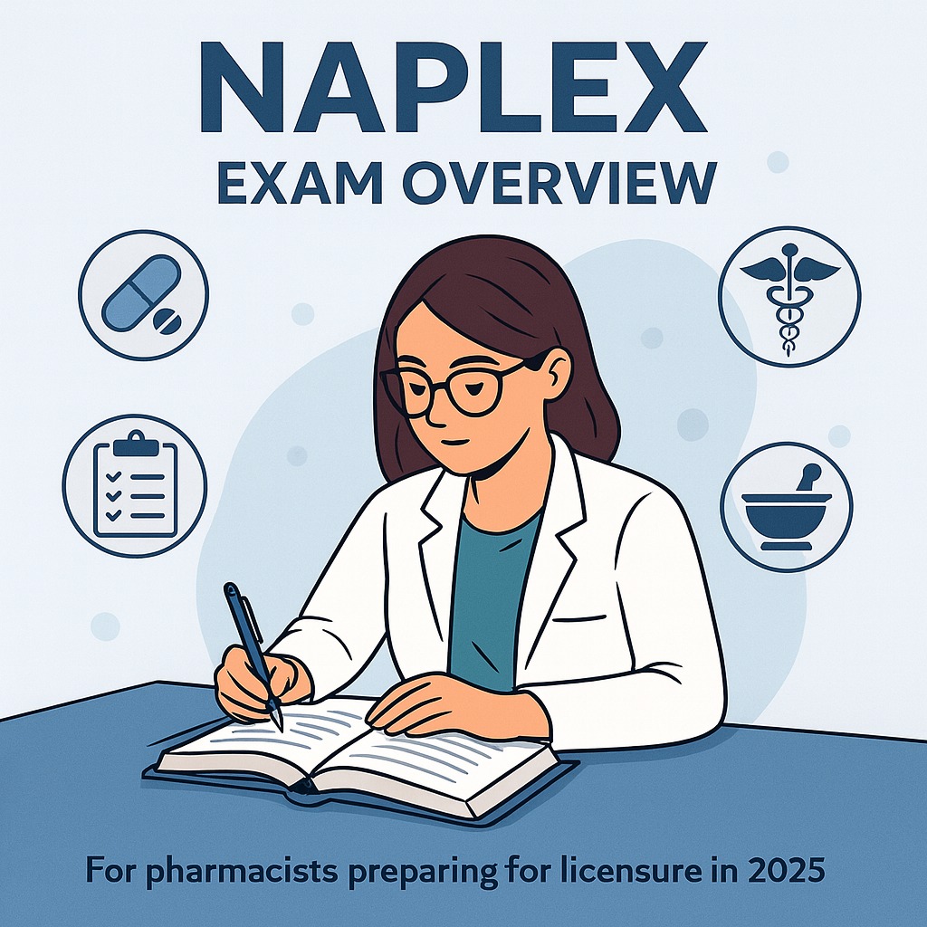 NAPLEX exam overview illustration for pharmacists preparing for licensure in 2025